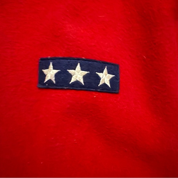 VTG 80s Red Varsity Jacket  EAST WEST by Panda Group Wool Blend LeatherSz Medium - Picture 3 of 6